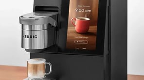 The Keurig K-4500 user interface, built with Qt for MCUs on a microntroller, running on a 10-inch screen.
