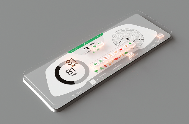 A car cluster with Qt Safe Renderer, that allows for safety-critical elements (speed, gear, indicators, alerts) to be layered on top of non-safety-critical elements, so that they are visible also when the system fails.