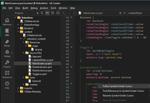 Qt Creator IDE provides full Qt and QML support